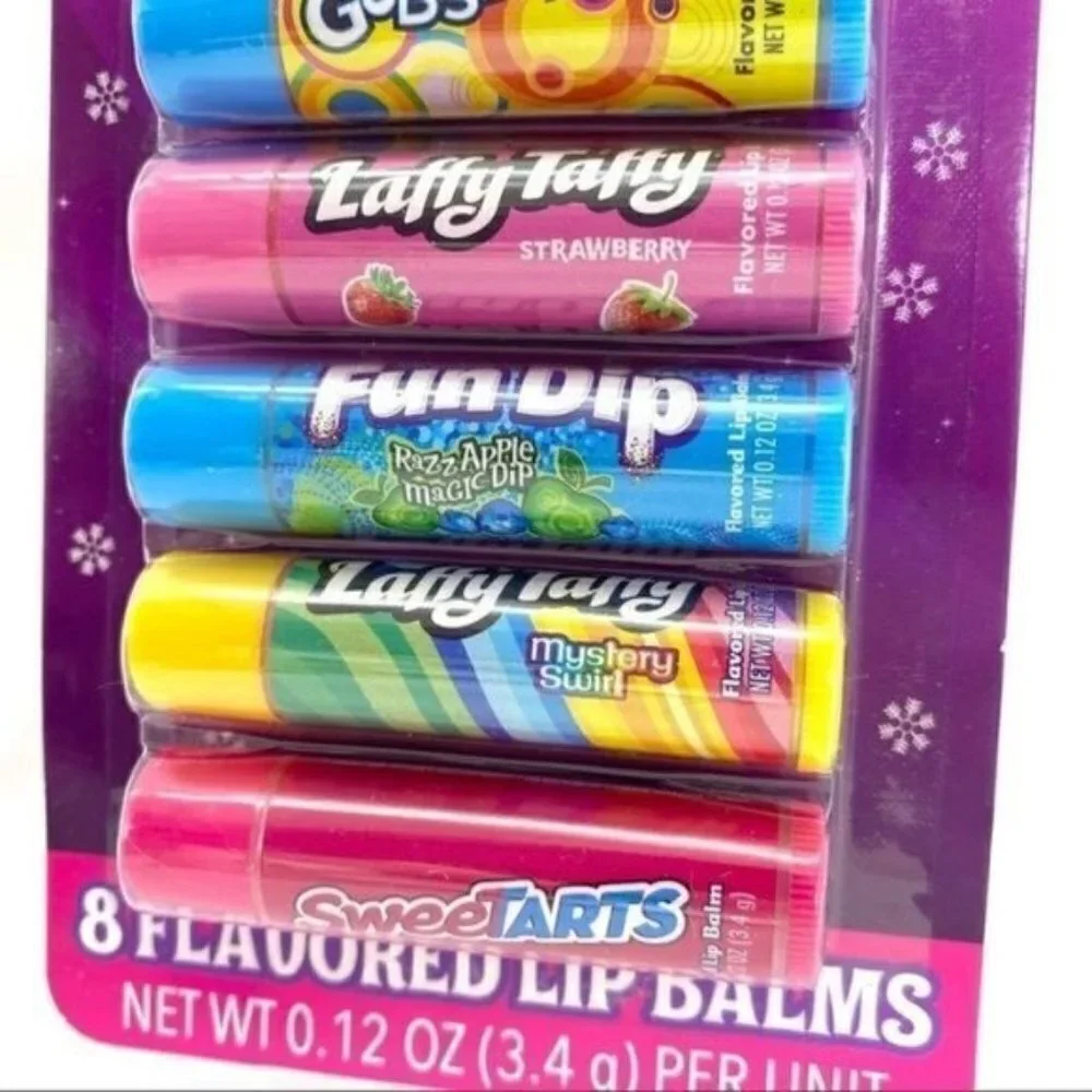 Candy Shop 8 Piece Flavored Lip Balm Set Nerds, SweeTarts, Laffy Taffy
